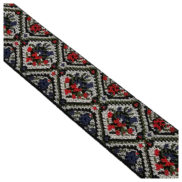 Elastic Band Jacquard grün, rot und blau 4cm