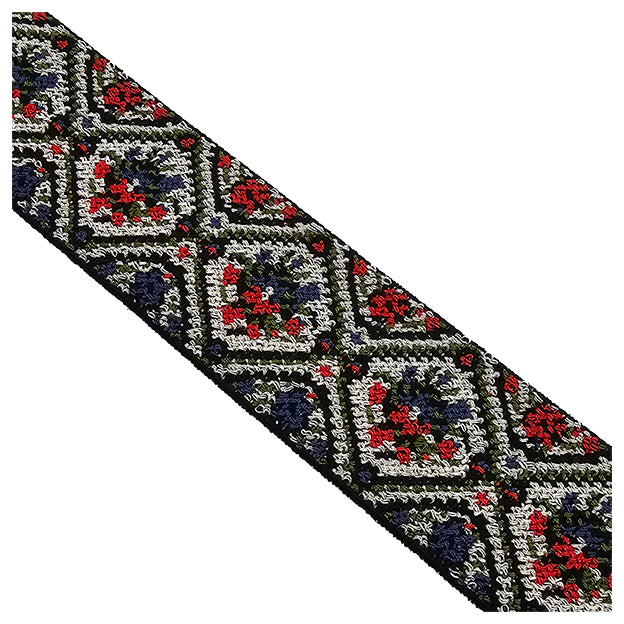 Elastic Band Jacquard grün, rot und blau 4cm