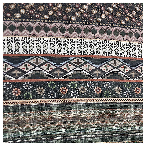 Trachten Stoffpaket braun mit gestreifter Schürze