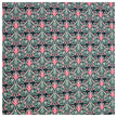 Baumwollsatin Blumen rosa mit dunkelgrün