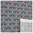 Baumwollsatin Blumen rosa mit dunkelgrün
