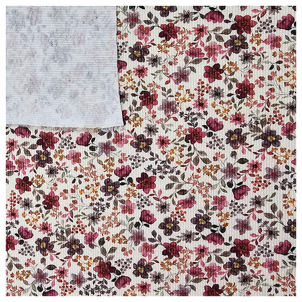 Rippjersey Digital Blumen bordeaux