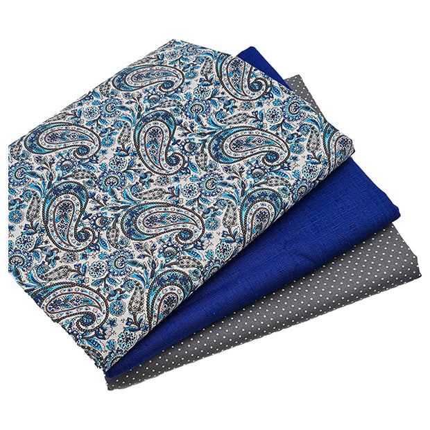 Trachten Stoffpaket kobalt und grau mit Schürze