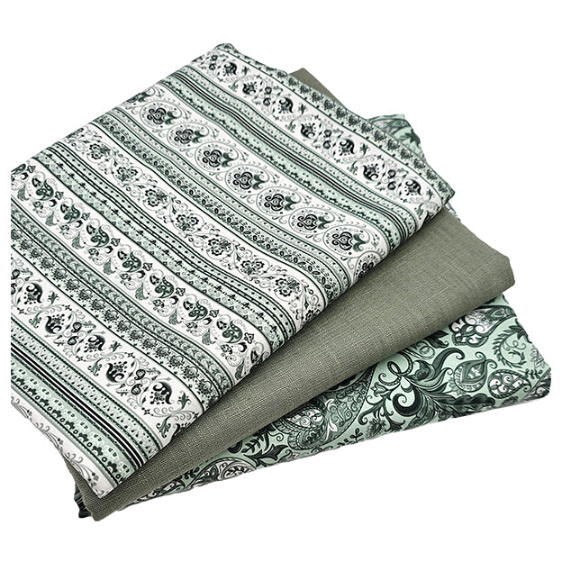 Trachten Stoffpaket in altgrün mit salbei und passender Schürze