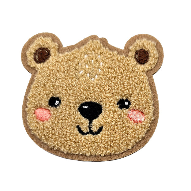 Label Bär aus Chenille beige