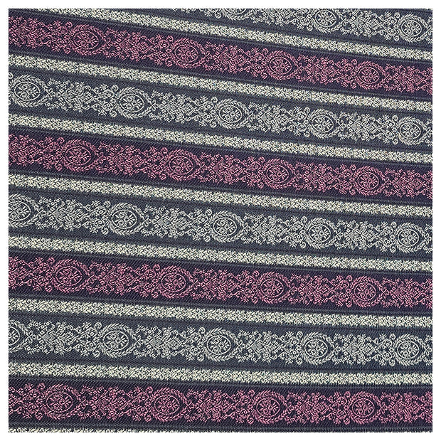 Jacquard Streifen in violett, grau, und navy