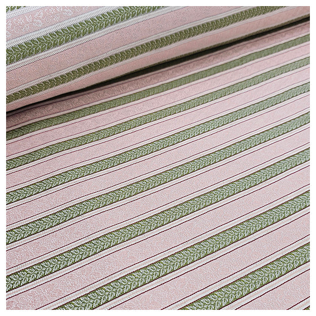 Jacquard Streifen in rosa, weiß und olive