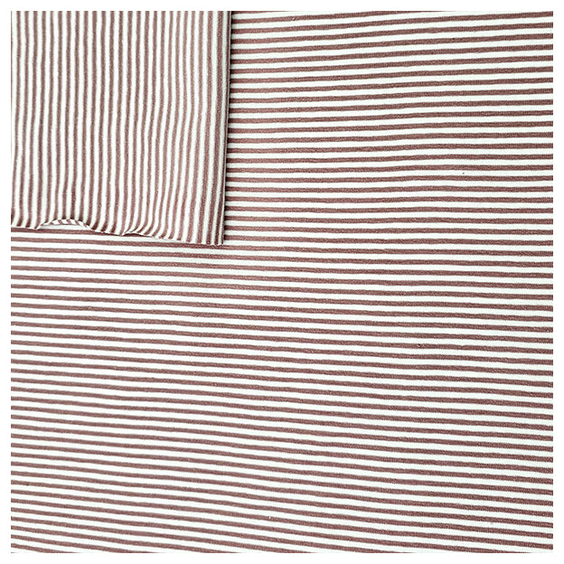 Jersey Streifen mauve und weiß 2mm