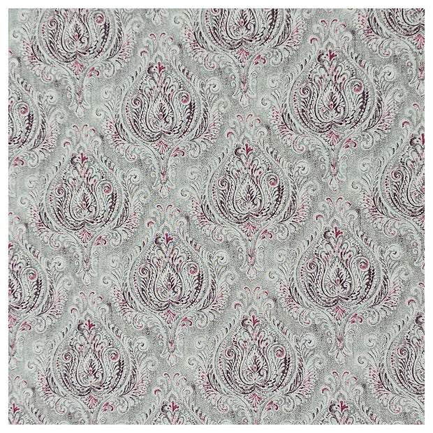 Baumwoll-Popeline Digital Ornamente grau und pink