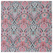 Baumwollsatin Siena Ornamente blau und rosa