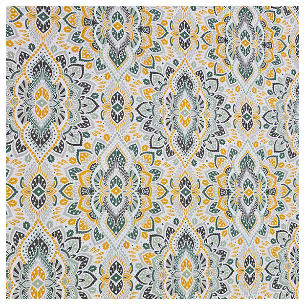 Trachten Stoffpaket  in senfgelb mit Ornamente und passender Schürze