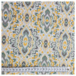 Baumwollsatin Siena Ornamente gelb und mintgrün