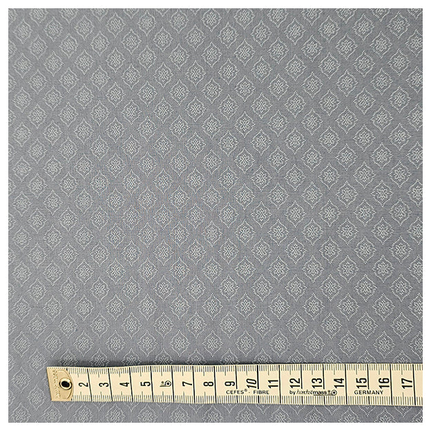Baumwolle kleine Ornamente Halbdruck in puderblau