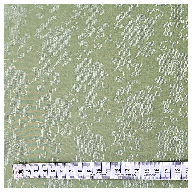 Baumwolle Blumen Halbdruck pistazie und weiß