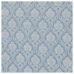 Baumwollsatin Ornamente Halbdruck himmelblau und weiß
