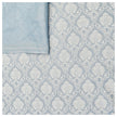 Baumwollsatin Ornamente Halbdruck himmelblau und weiß