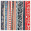 Baumwollsatin Siena blau, braun und rot