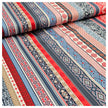 Baumwollsatin Siena blau, braun und rot