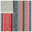 Baumwollsatin Siena blau, braun und rot