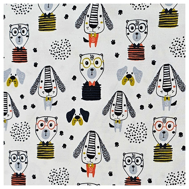 Jersey Stoffpaket Hunde und uni mit Bündchen