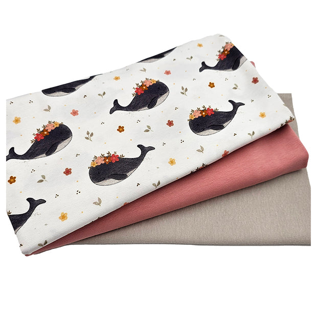 Jersey Stoffpaket Wale und uni mit Bündchen