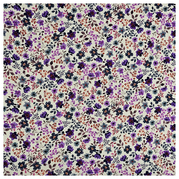 Rippjersey Digital Blumen lila