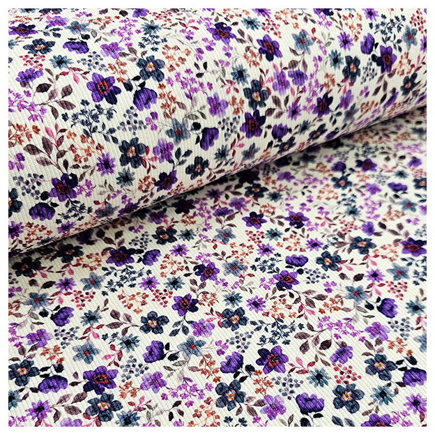 Rippjersey Digital Blumen lila