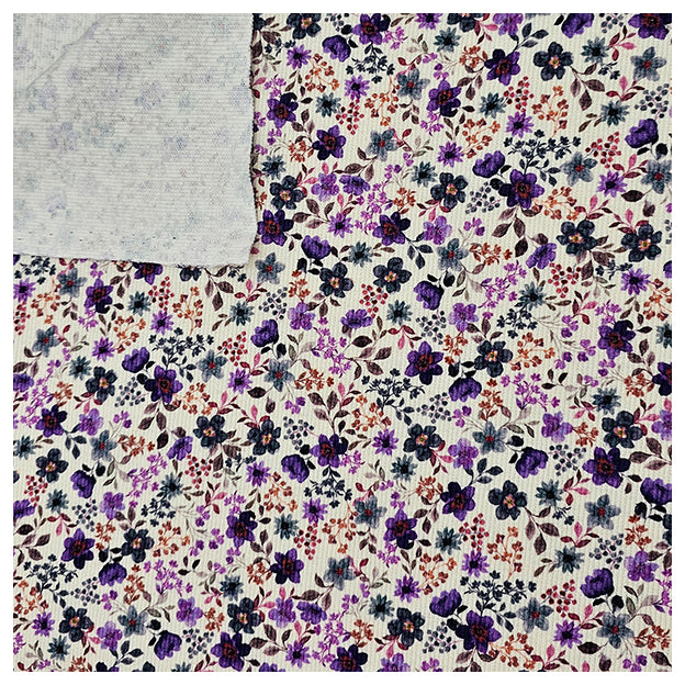 Rippjersey Digital Blumen lila