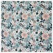 Baumwoll-Popelin Blumen petrol und nude