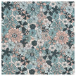 Baumwoll-Popelin Blumen petrol und nude