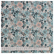 Baumwoll-Popelin Blumen petrol und nude