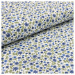 Baumwoll-Popelin Blümchen indigoblau und grün