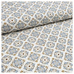 Baumwoll-Popelin Ornamente hellblau und beige