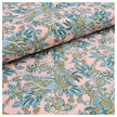 Baumwoll-Popelin Paisley hellrosa und petrol