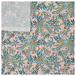 Baumwoll-Popelin Paisley hellrosa und petrol