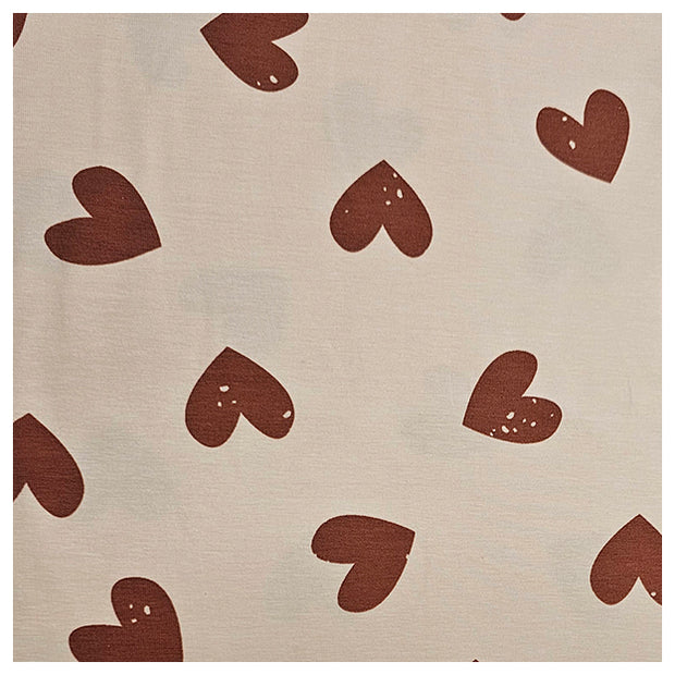 Jersey Herzen rosa und weinrot