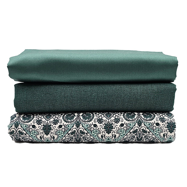 Trachten Stoffpaket wasserblau und Ornamente mit Schürze