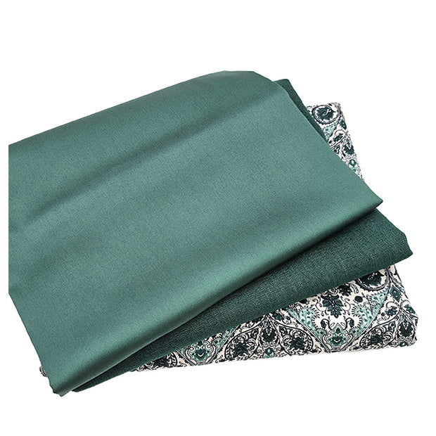 Trachten Stoffpaket wasserblau und Ornamente mit Schürze