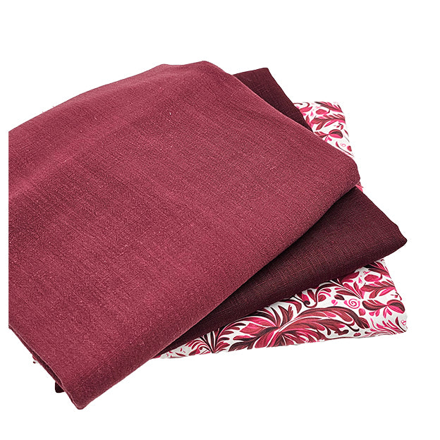 Trachten Stoffpaket bordeaux und weinrot mit Schürze