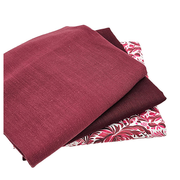 Trachten Stoffpaket bordeaux und weinrot mit Schürze