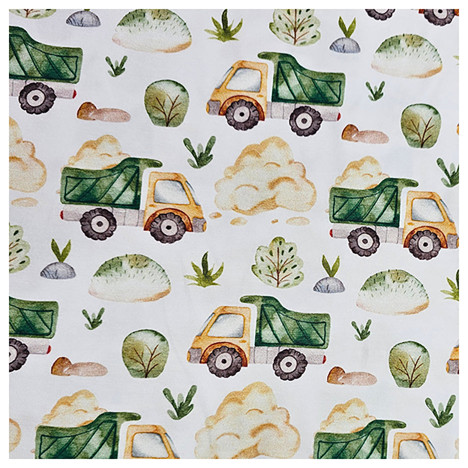 Jersey Stoffpaket Baustelle und Streifen schmal mit Bündchen Bio