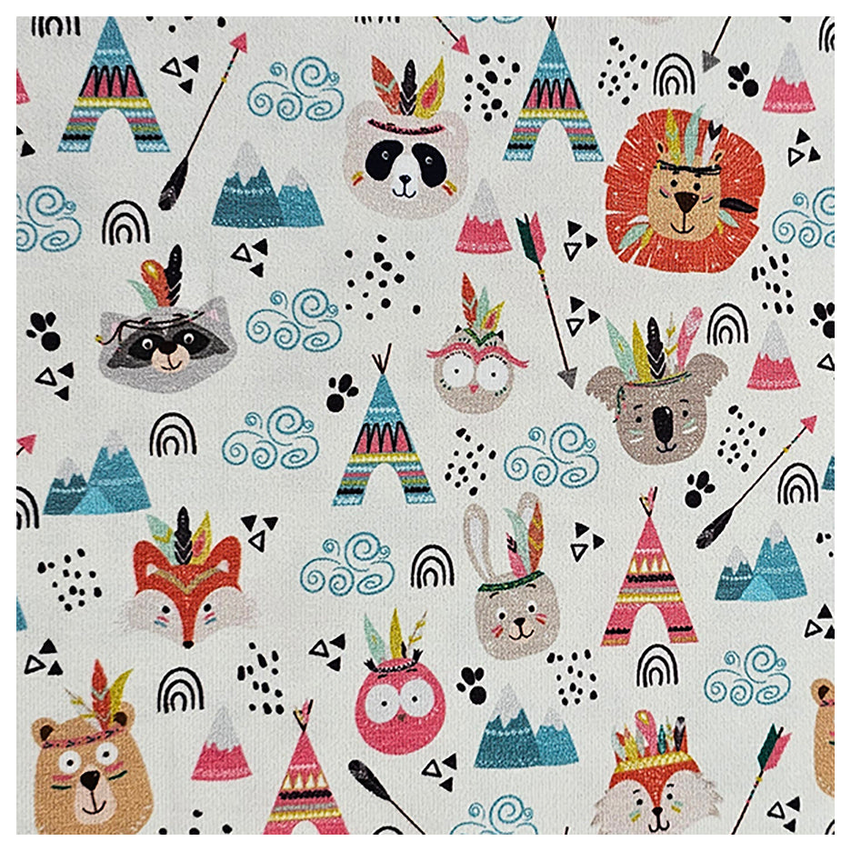 Jersey Stoffpaket Tiere und Streifen mit Bündchen