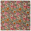 Baumwoll-Popelin Blumen grün, rosa und terra