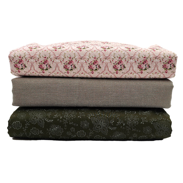 Trachten Stoffpaket in olive und Jägerleinen mit passender Schürze