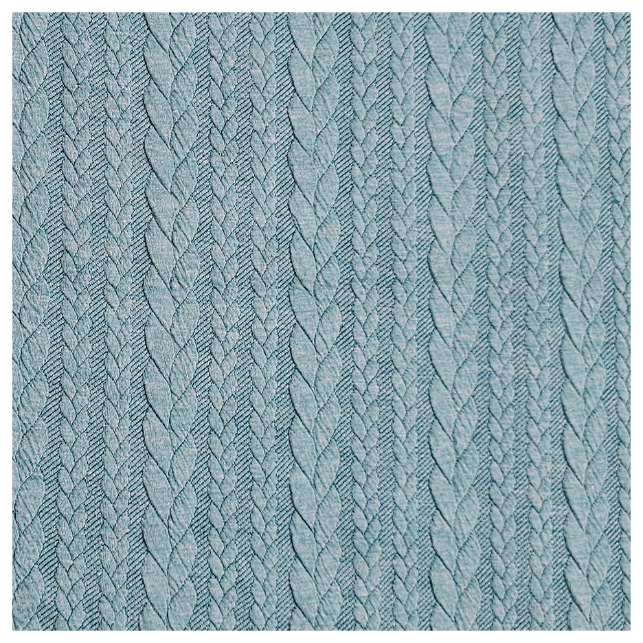Zopf Jacquard/ Jersey petrolgrün