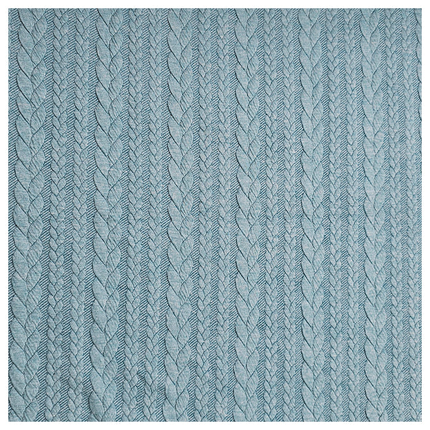 Zopf Jacquard/ Jersey petrolgrün