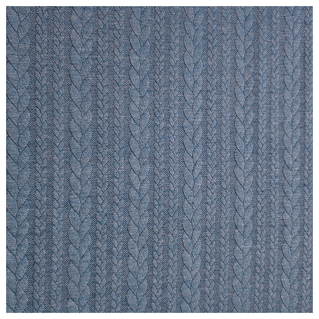 Zopf Jacquard/ Jersey blau