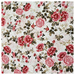 Baumwollsatin Siena Blumen altrosa, rot und grün