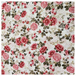 Baumwollsatin Siena Blumen altrosa, rot und grün