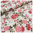 Baumwollsatin Siena Blumen altrosa, rot und grün